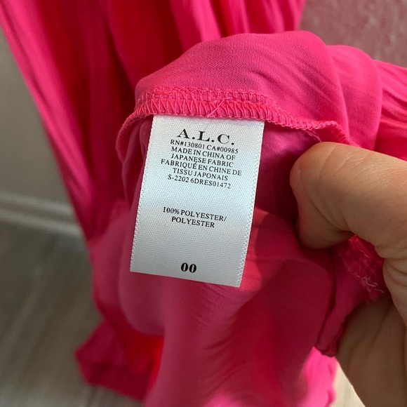 A.L.C. Rio Pleated Maxi Dress Gown in Neon Pink Size 00 - Picture 10 of 13